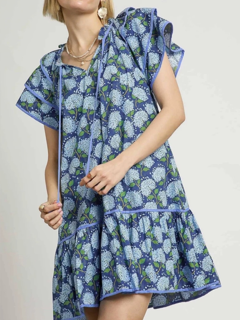 Umgee hydrangeas Midi Dress